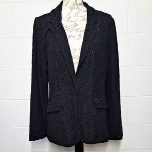 Elegant Dana Buchman Blue/Black eyelet Women's Blazer